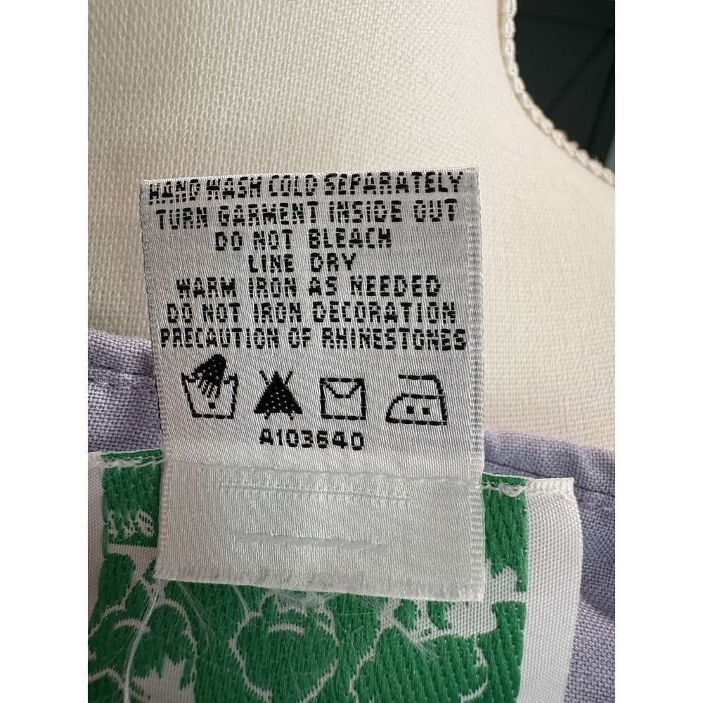 Quacker Factory Lavender Lilac Embroidered Button-Up Shirt Size Large - Picture 6 of 8